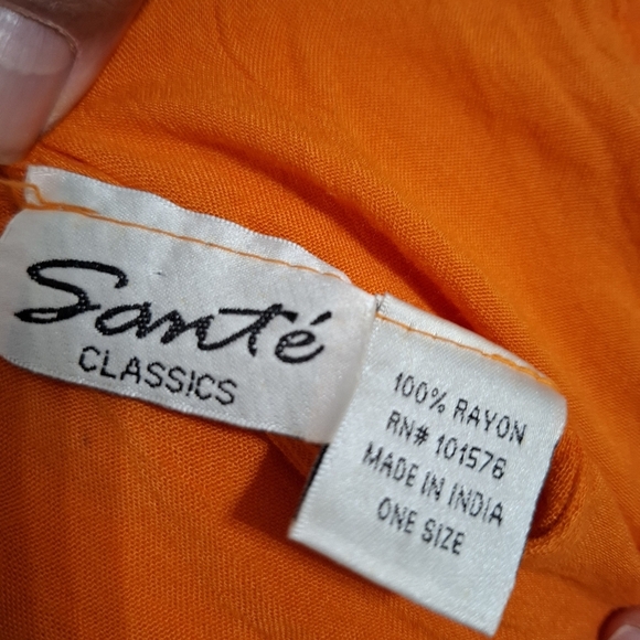 SANTE CLASSICS Orange Multicolor Tie Dye Summer Embellished Short Caftan OneSize - Picture 4 of 5